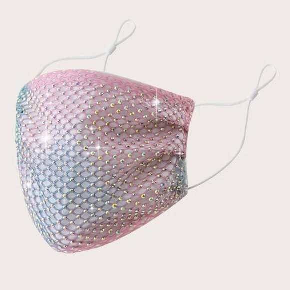The Wild Clover Accessories - ❌SOLD OUT❌ COTTON CANDY RHINESTONE FACE MASK
